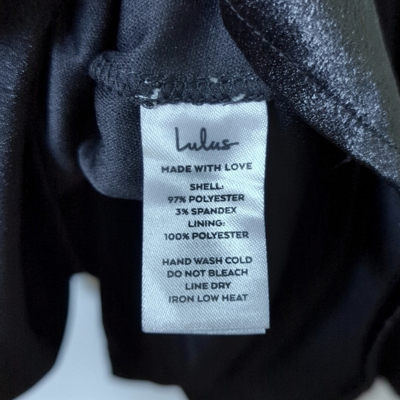 Lulu's On the Guest List Satin One-Shoulder Formal A-Line Maxi Dress Black Small - Picture 7 of 16